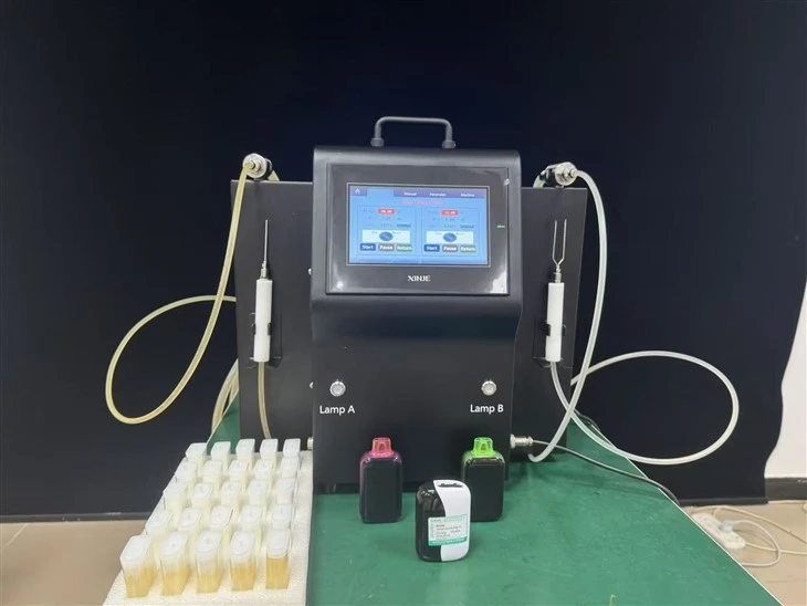 Polu-automatski dvo-glavni E-stroj za nikotin za sok: visoko{3}}precizna oprema za punjenje uložaka za vape